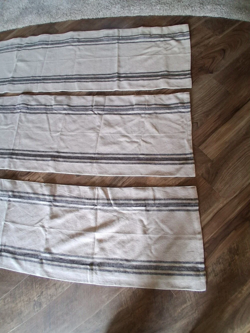 Set Of‎ 3 farmhouse style grain sack look Valances 70